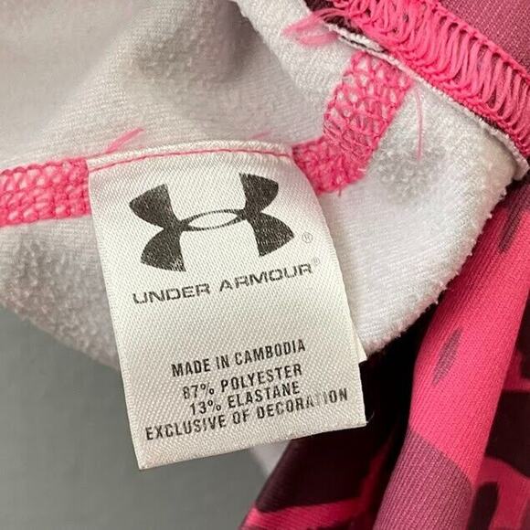 Under Armour Coldgear Size Medium Pink Camo Thermal Mock Neck 1/4 Zip Pullover - Picture 8 of 12